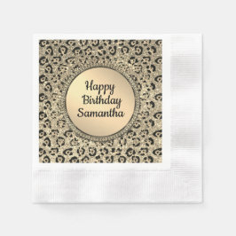 Gouden Glam Luipaard Print Verjaardag Servet