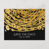 Gouden Glam Luipaardprint Exotisch Bewaar de Datum Aankondigingskaart (Voorkant)