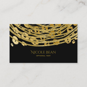 Gouden Glam Luipaardprint Exotische Schoonheid Visitekaartje