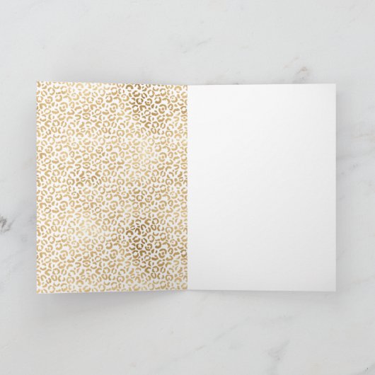 Gouden Glam Meisjesachtig Perzik Roze Blush Luipaa Kaart (Binnen)