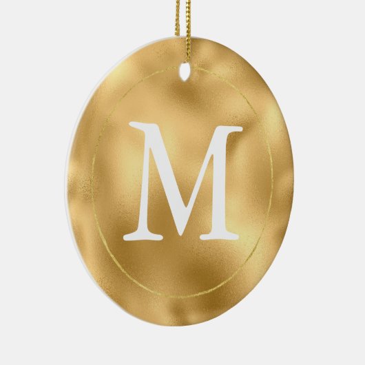 Gouden Glam Monogram Keramisch Ornament (Rechts)
