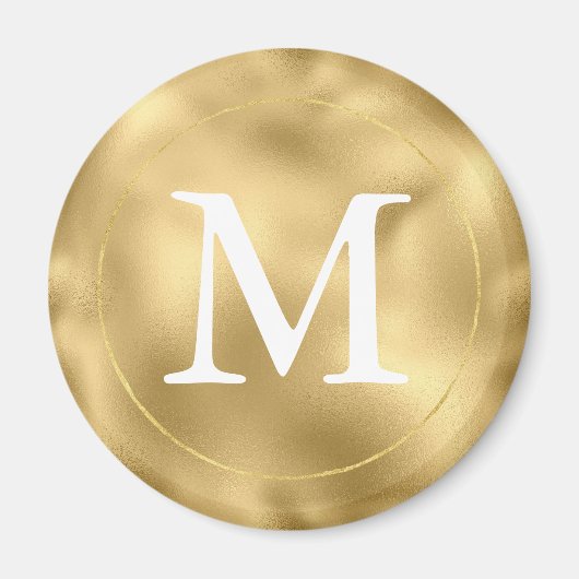 Gouden Glam Monogram Magneet (Voorkant)