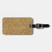 Gouden Glam Nep Glitters Bagagelabel (Voorkant horizontaal)