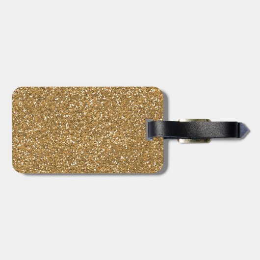 Gouden Glam Nep Glitters Bagagelabel (Achterkant horizontaal)