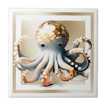 Gouden glam octopus decoratief strand oceaan thema