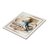 Gouden glam octopus decoratief strand oceaan thema tegeltje (Zijkant)