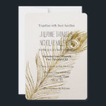 Gouden Glam Pauwveer Bruiloft Kaart<br><div class="desc">Gouden Glam Pauwveer elegante chic bruiloft</div>