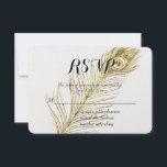 Gouden Glam Peacock Feather RSVP<br><div class="desc">Gouden Glam Peacock Feather RSVP bruiloft</div>