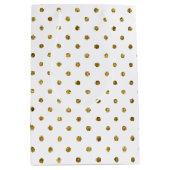 Gouden Glam Polka Dots Medium Cadeauzakje (Voorkant)
