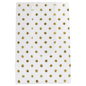 Gouden Glam Polka Dots Medium Cadeauzakje (Achterkant)