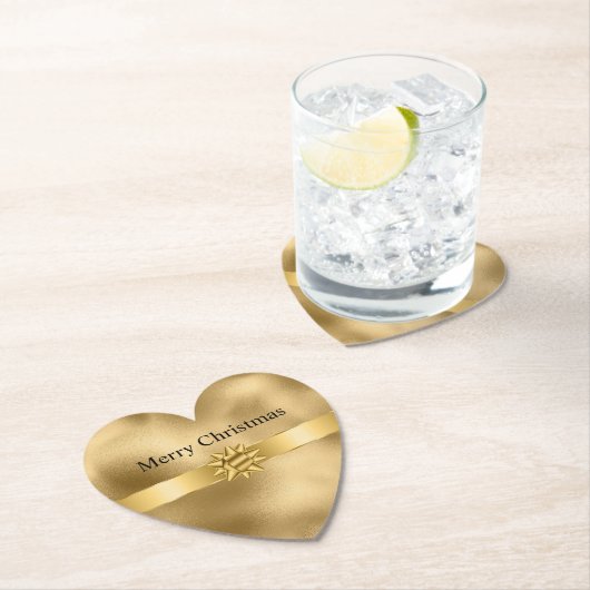 Gouden Glam Ribbon en Boog Kerstmis Kartonnen Onderzetters (Insitu)