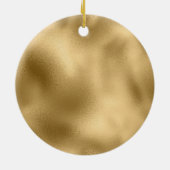 Gouden Glam Ribbon en Boog Kerstmis Keramisch Ornament (Achterkant)