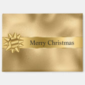 Gouden Glam Ribbon en Boog Kerstmis Magneet (Voorkant)