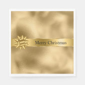 Gouden Glam Ribbon en Boog Kerstmis Servet (Voorkant)