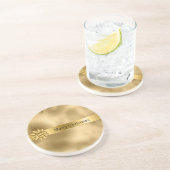 Gouden Glam Ribbon en Boog Kerstmis Zandsteen Onderzetter (Zijkant)