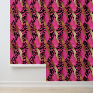 Gouden Glam Roze Leopard Dier Behang