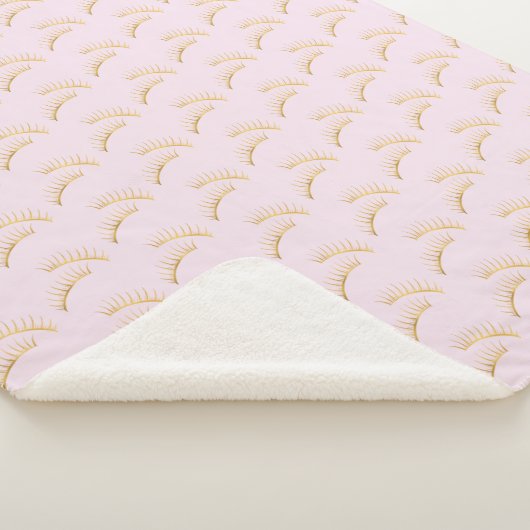 Gouden Glam Roze Wimpers Sherpa Deken (3/4)
