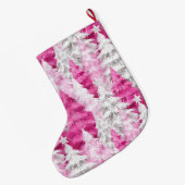 Gouden Glam Roze Witte Kerstbomen Grote Kerstsok (Achterkant (Hangend))