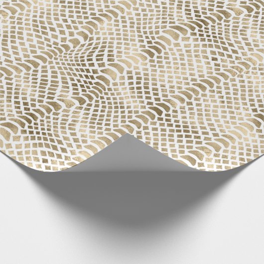 Gouden Glam Snake Skin Cadeaupapier (Hoek)