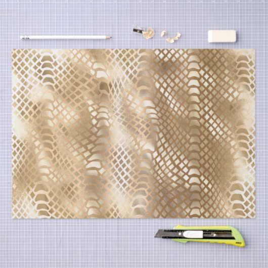 Gouden Glam Snake Skin Tissuepapier (Craft)