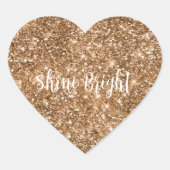 Gouden Glam Sparkling Glitter Hart Sticker (Voorkant)