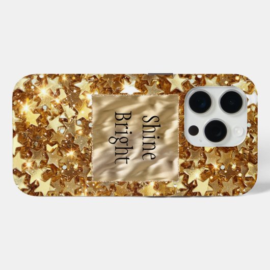 Gouden Glam Stars Confetti Case-Mate iPhone Case (Achterkant (horizontaal))