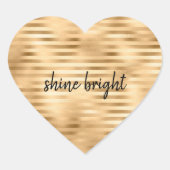 Gouden Glam Stripes gepersonaliseerd Hart Sticker (Voorkant)