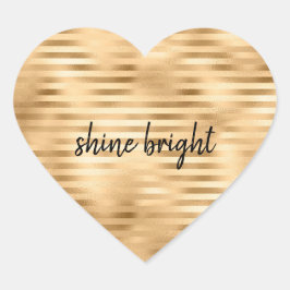 Gouden Glam Stripes gepersonaliseerd Hart Sticker