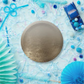 Gouden Glam Vergulde Borstel Moderne Elegantie Papieren Bordje (Feest)