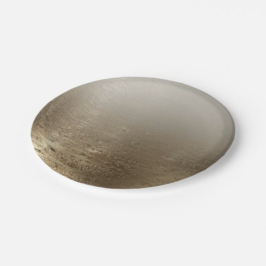 Gouden Glam Vergulde Borstel Moderne Elegantie Papieren Bordje (Gekanteld)