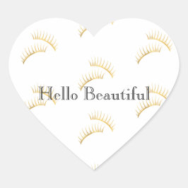 Gouden Glam Wimpers Hart Sticker
