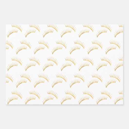 Gouden Glam Wimpers Inpakpapier Vel (Voorkant 2)