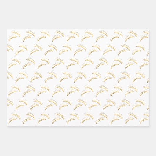 Gouden Glam Wimpers Inpakpapier Vel (Voorkant)