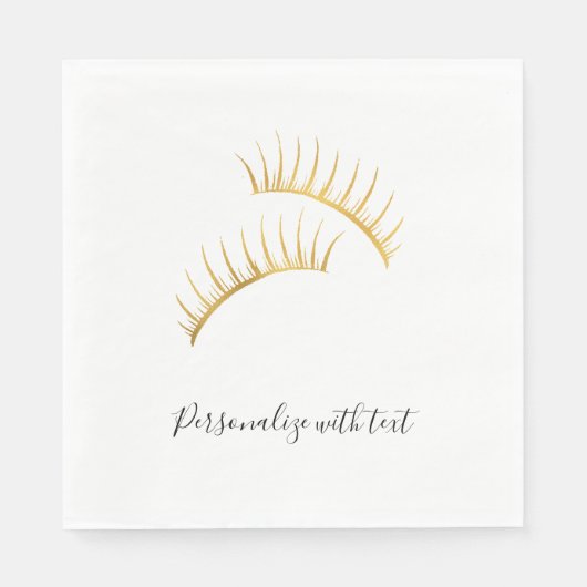Gouden Glam Wimpers Servet (Voorkant)