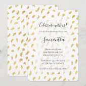 Gouden Glam Witte Abstracte Verjaardag Kaart (Voorkant / Achterkant)