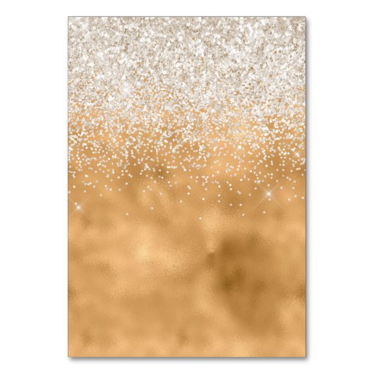 Gouden Glam Witte Glitter Sparkle Kaart (Achterkant)