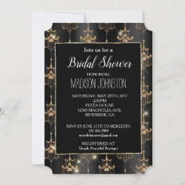 Gouden Glam Zwart Kroonluchters Kaart