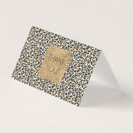 Gouden Glam Zwart Leopard Print Dank u Kaart