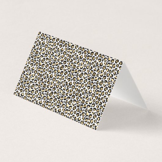 Gouden Glam Zwart Leopard Print Dank u Kaart (Achterkant)