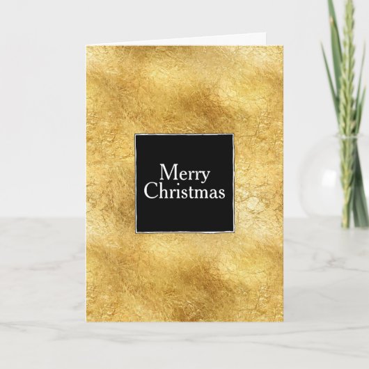 Gouden Glam Zwart Wit Kerstmis Feestdagen Kaart (Voorkant)