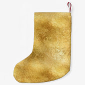 Gouden Glam Zwart Wit Monogram Kleine Kerstsok (Achterkant)