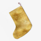 Gouden Glam Zwart Wit Monogram Kleine Kerstsok (Achterkant (Hangend))