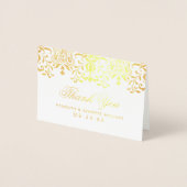 Gouden  Glamour Bruiloft Dank u Folie Kaarten (Voorkant)