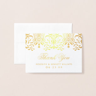 Gouden  Glamour Bruiloft Dank u Folie Kaarten