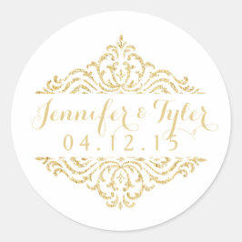 Gouden  Glamour Elegantie Bruiloft Stickers