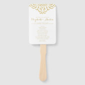 Gouden Glamour Elegantie Huwelijksprogramma Fan Handwaaier (Voorkant)