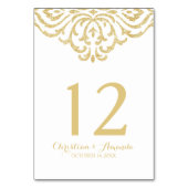 Gouden  Glamour Elegantie Huwelijksuitnodiging Kaart (Achterkant)