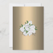 Gouden Glamour en Witte Bruidsboeket Huwelijk Kaart (Achterkant)