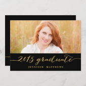 Gouden Glamour Foto 2015 Uitnodiging van het Gradu (Voorkant / Achterkant)