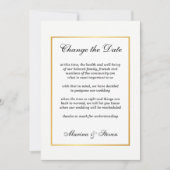 Gouden Glamour Frame Evenement Datum Wijzigen Kaart (Voorkant)